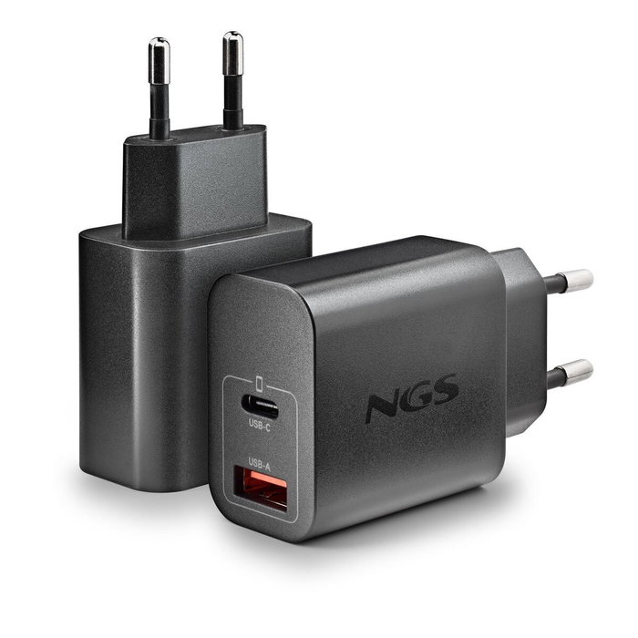 NGS Cargador de Pared GaN ERA20WBLACK 20W USB-C y USB-A Negro