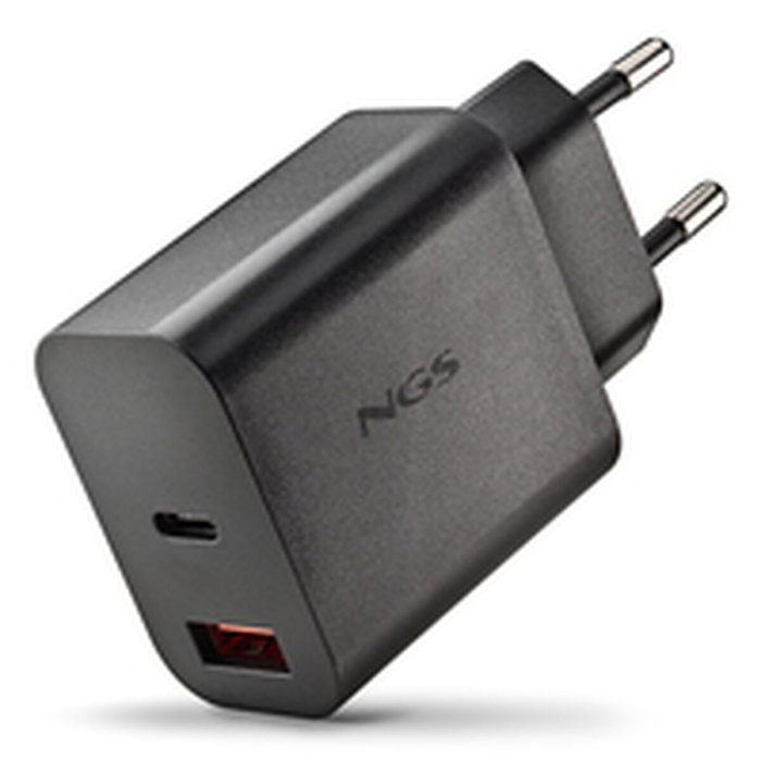 NGS Cargador de Pared GaN ERA20WBLACK 20W USB-C y USB-A Negro