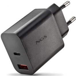 NGS Cargador de Pared GaN ERA20WBLACK 20W USB-C y USB-A Negro