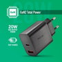 NGS Cargador de Pared GaN ERA20WBLACK 20W USB-C y USB-A Negro