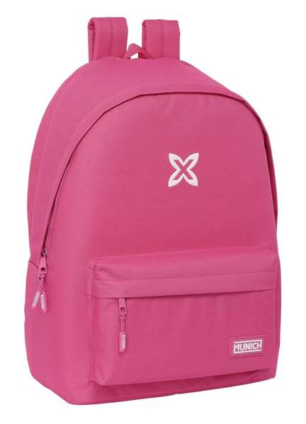 Safta Mochila Doble para Portátil 15,6"+USB Munich Básicos Fucsia 31x44x18 cm