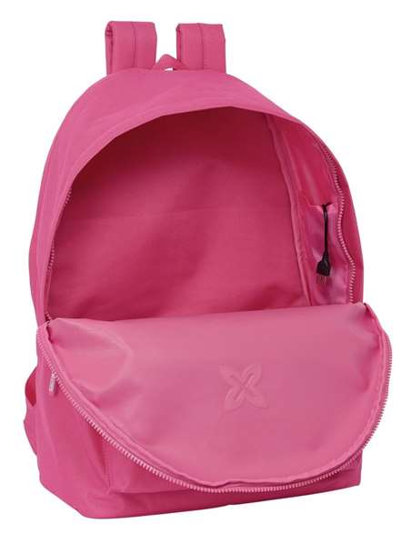 Safta Mochila Doble para Portátil 15,6"+USB Munich Básicos Fucsia 31x44x18 cm