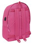 Safta Mochila Doble para Portátil 15,6"+USB Munich Básicos Fucsia 31x44x18 cm