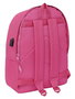 Safta Mochila Doble para Portátil 15,6"+USB Munich Básicos Fucsia 31x44x18 cm