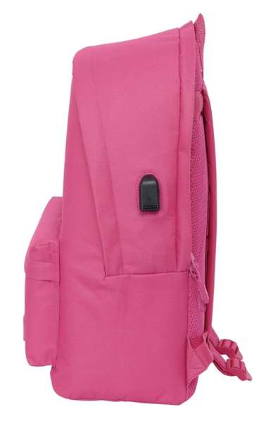 Safta Mochila Doble para Portátil 15,6"+USB Munich Básicos Fucsia 31x44x18 cm