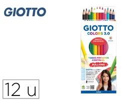 Giotto F276600 Lápices de Colores 3.0 Mina 3 mm Caja de 12 Colores Surtidos