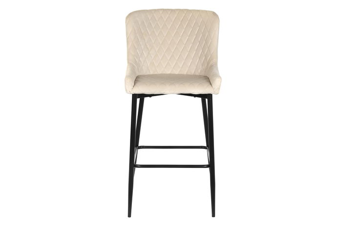 DKD Home Decor Taburete Moderno Beige Negro 55 x 100 x 48 cm Poliester Metal