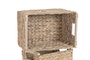 DKD Home Decor Set de 3 Cestas de Jacinto de Agua y Madera