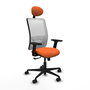 PIQUERAS Y CRESPO Silla de oficina Zulema Naranja y Blanco