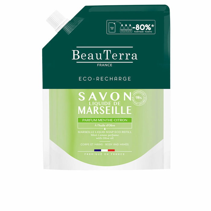 Beauterra MARSEILLE jabón menta-limón recarga 900 ml Beauterra MARSEILLE jabón menta-limón recarga 900 ml