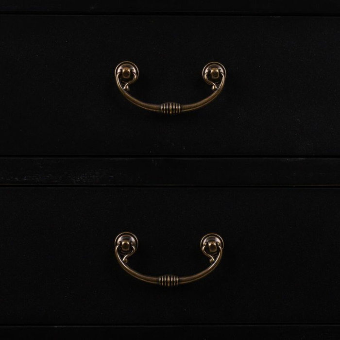 Armario Alexandra House Living Negro Ratán Madera de abeto Madera MDF 40 x 135 x 70 cm