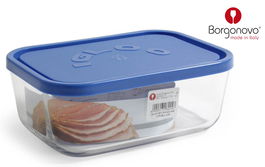 Borgonovo Fiambrera Rectangular 23.5 x 17.5 cm con Tapa Azul Colección Igloo (6 Unidades)