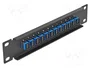 DeLOCK Patchpanel de Fibra Óptica 12 Puertos SC Simplex 10 pulg. Negro/Azul