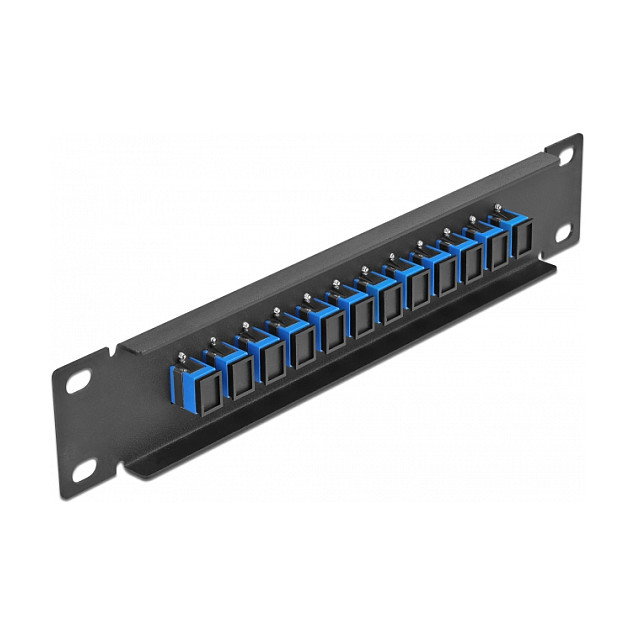 DeLOCK Patchpanel de fibra óptica 12 puertos SC Simplex 10 pulg 1U negro/azul DeLOCK Patchpanel de fibra óptica 12 puertos SC Simplex 10 pulg 1U negro/azul