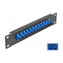 DeLOCK Patchpanel de fibra óptica 12 puertos SC Simplex 10 pulg 1U negro/azul