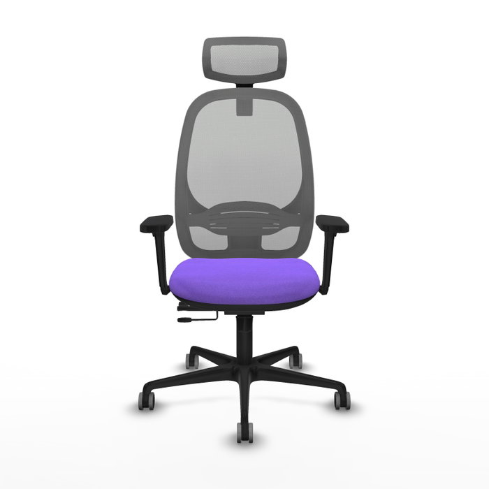 PIQUERAS Y CRESPO Silla de oficina Cilanco con mecanismo Sincro/Traslack, Tela Lila y Malla Gris PIQUERAS Y CRESPO Silla de oficina Cilanco con mecanismo Sincro/Traslack, Tela Lila y Malla Gris
