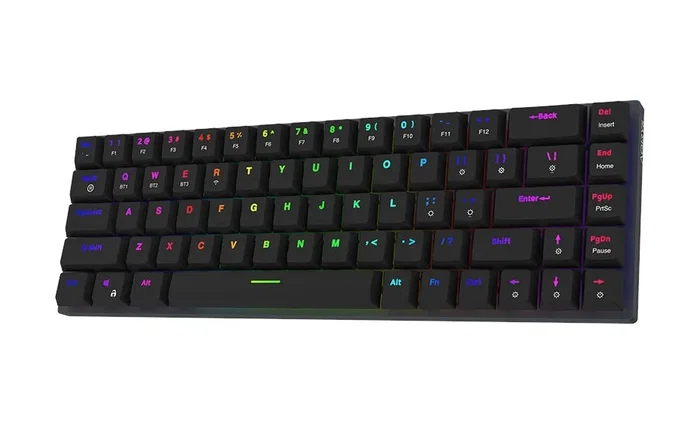 Aqirys Agena Black Teclado Mecánico 65% 68 Teclas Doble Modo Inalámbrico y Cableado Negro