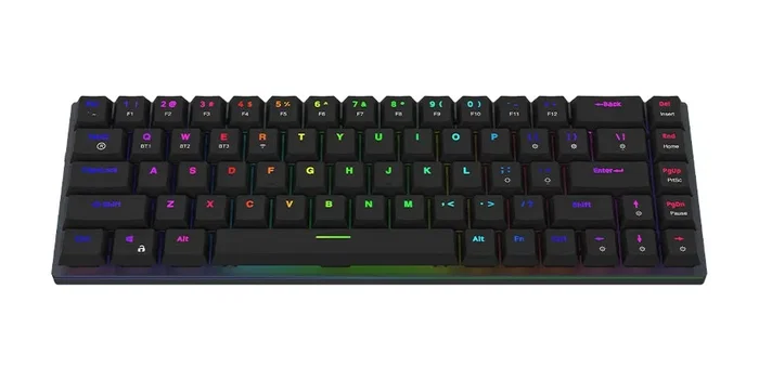 Aqirys Agena Black Teclado Mecánico 65% 68 Teclas Doble Modo Inalámbrico y Cableado Negro