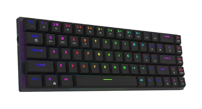 Aqirys Agena Black Teclado Mecánico 65% 68 Teclas Doble Modo Inalámbrico y Cableado Negro