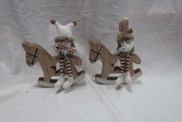 DKD Home Decor Figura de Madera Caballito Surtido