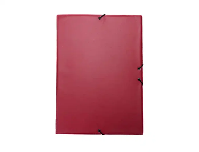 Grafoplás Carpeta con Gomas y 3 Solapas Forradas en PVC Granate