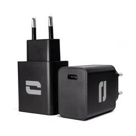 Crosscall 1301229999215 Cargador de red USB-C 20W, universal para smartphone, enchufe tipo C, negro