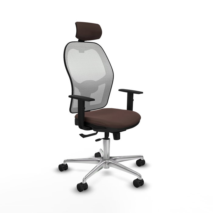 PIQUERAS Y CRESPO Silla de oficina Jorquera con Mecanismo Sincro/Traslack Marrón y Blanco PIQUERAS Y CRESPO Silla de oficina Jorquera con Mecanismo Sincro/Traslack Marrón y Blanco