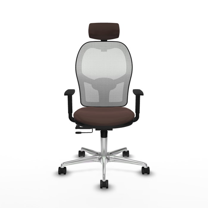 PIQUERAS Y CRESPO Silla de oficina Jorquera con Mecanismo Sincro/Traslack Marrón y Blanco PIQUERAS Y CRESPO Silla de oficina Jorquera con Mecanismo Sincro/Traslack Marrón y Blanco