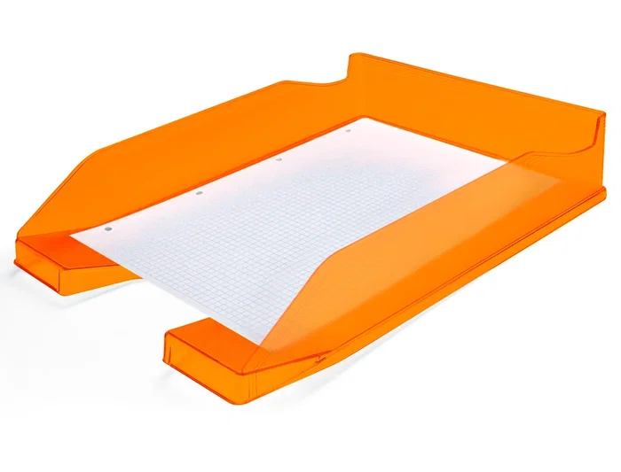 Q-connect Bandeja sobremesa plástico naranja transparente 240x70x340 mm