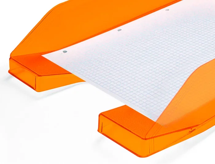 Q-connect Bandeja sobremesa plástico naranja transparente 240x70x340 mm