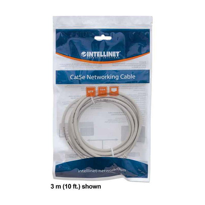 Intellinet Cable de Red Patch Cord RJ45 Cat6 UTP 2 metros Gris con Hebelschutz, Conectores Chapados en Oro, AWG 24, CCA