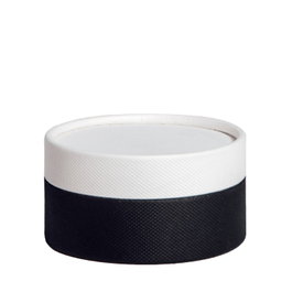 Le Lu Caja de Cartón Blanco/Negro 13 cm Diámetro x 7 cm Alto 45 cl (Set de 8)