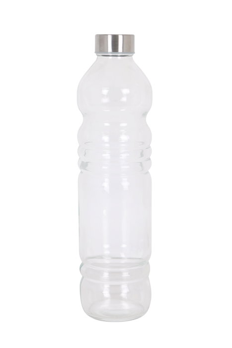 Anna Botella de Vidrio 1L con Tapa Metálica, 8x31cm (12 Unidades)