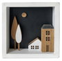 DKD Home Decor Decoración de Madera Casitas Blanco y Marrón