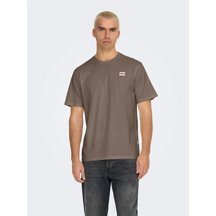 Camiseta de Manga Corta Hombre Only & Sons Onsdawson Reg Ss Vd Falcon Marrón claro