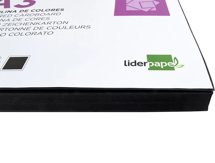 Liderpapel Cartulina A3 180g/m2 Negro Paquete de 100 Hojas