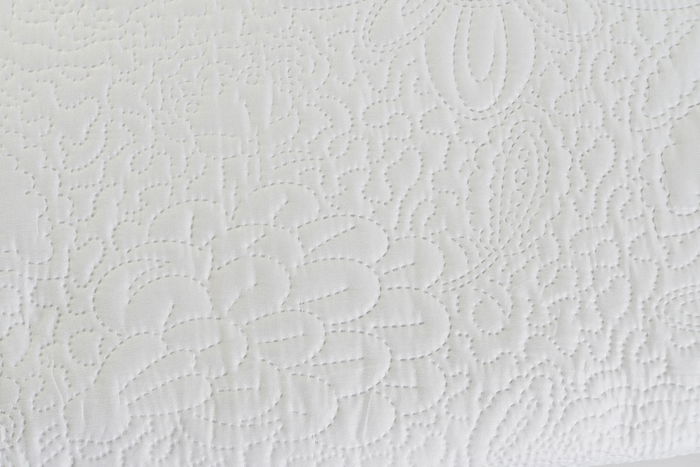 DKD Home Decor Colcha Romantico Blanco Poliester Floral 270 x 270 cm