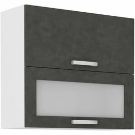 Aucune Armario alto LASSEN con 2 puertas basculantes, Gris mate