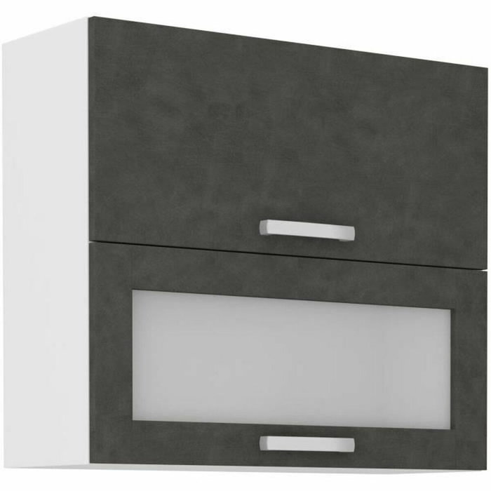 Aucune Armario alto LASSEN con 2 puertas basculantes, Gris mate Aucune Armario alto LASSEN con 2 puertas basculantes, Gris mate