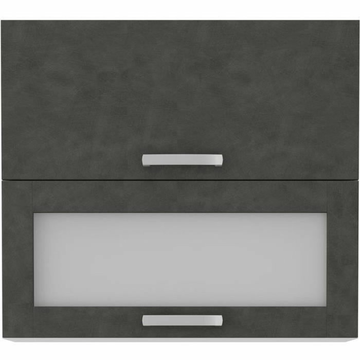 Aucune Armario alto LASSEN con 2 puertas basculantes, Gris mate Aucune Armario alto LASSEN con 2 puertas basculantes, Gris mate