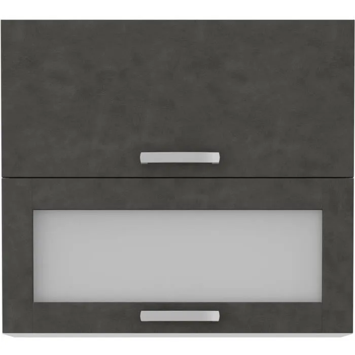 LASSEN Armario alto con 2 puertas basculantes (1 cristal) gris mate - A 80 x P 31,6 x A 72 cm LASSEN Armario alto con 2 puertas basculantes (1 cristal) gris mate - A 80 x P 31,6 x A 72 cm