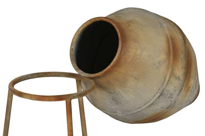 DKD Home Decor Ánfora Neoclásico Beige Metal Pie 49 x 93 x 49 cm