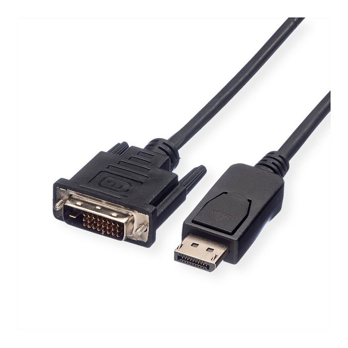VALUE Cable DisplayPort a DVI-D 2 m Macho a Macho DP-DVILSOH2M - Dual Link, 1.1, Negro, WQXGA 2560x1600