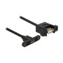 DeLOCK Cable USB 2.0 Micro-B hembra a USB 2.0 Tipo A hembra para instalación, 1 m