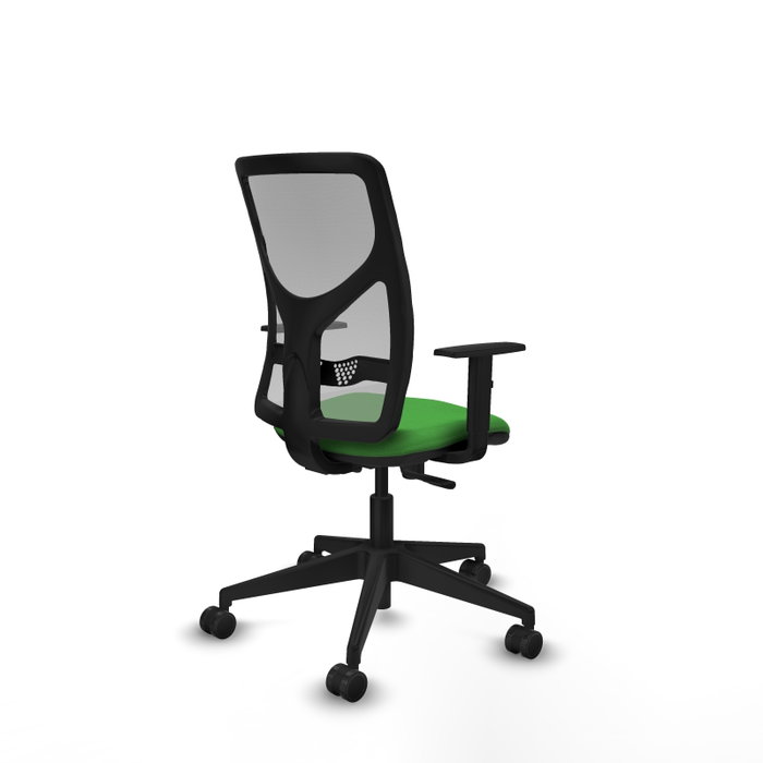 PIQUERAS Y CRESPO Silla de oficina Motilla con mecanismo Sincro, asiento Verde y malla Gris
