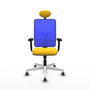 PIQUERAS Y CRESPO Silla de oficina Motilla con mecanismo Sincro, Amarillo y Azul