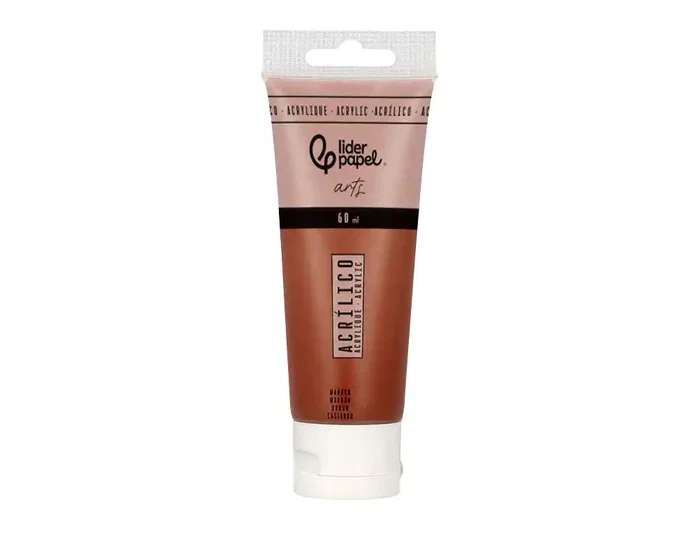 Liderpapel Pintura acrílica tubo de plástico de 60 ml color Marrón