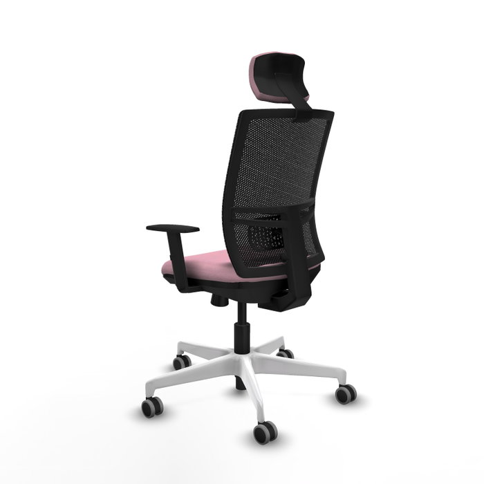 PIQUERAS Y CRESPO Silla de oficina Yunquera Rosa con mecanismo Sincro/Traslack