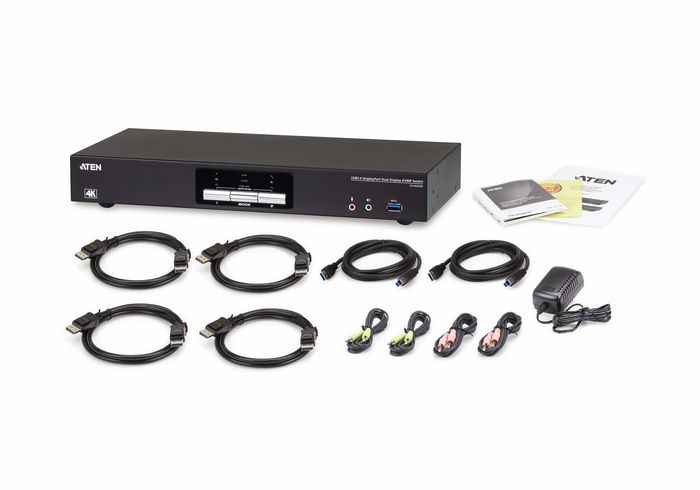 Aten CS1942DP Conmutador KVM de 2 Puertos USB 3.1 con DisplayPort Dual 4K a 4096x2160 60Hz, HDCP, con Cables Incluidos Aten CS1942DP Conmutador KVM de 2 Puertos USB 3.1 con DisplayPort Dual 4K a 4096x2160 60Hz, HDCP, con Cables Incluidos