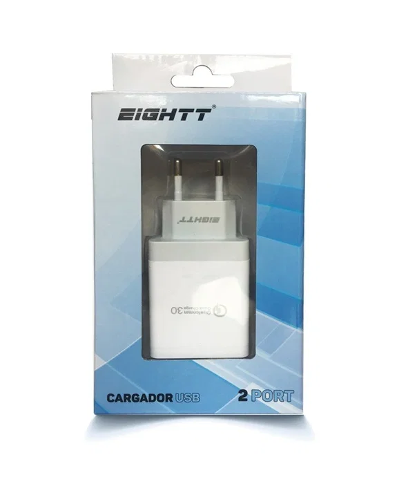 Eightt EQC2V2 Cargador con Qualcomm Quick Charge 3.0 y 2 Puertos USB